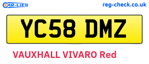 YC58DMZ are the vehicle registration plates.