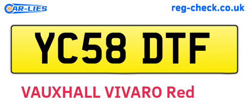 YC58DTF are the vehicle registration plates.