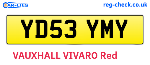 YD53YMY are the vehicle registration plates.