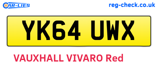 YK64UWX are the vehicle registration plates.