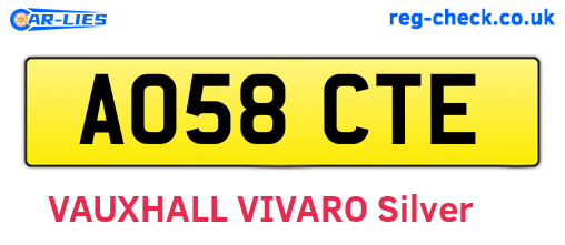 AO58CTE are the vehicle registration plates.