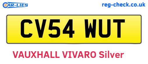CV54WUT are the vehicle registration plates.