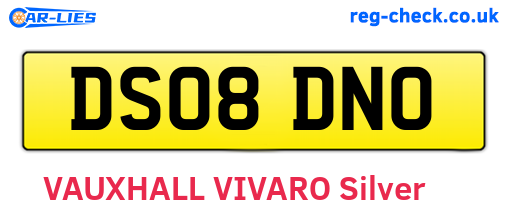 DS08DNO are the vehicle registration plates.