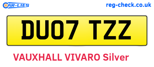 DU07TZZ are the vehicle registration plates.