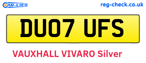 DU07UFS are the vehicle registration plates.