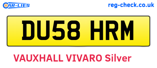 DU58HRM are the vehicle registration plates.