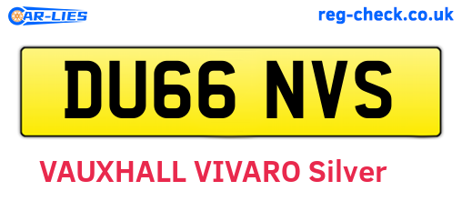 DU66NVS are the vehicle registration plates.