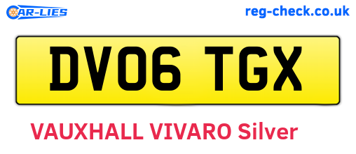 DV06TGX are the vehicle registration plates.