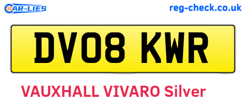 DV08KWR are the vehicle registration plates.