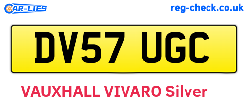 DV57UGC are the vehicle registration plates.
