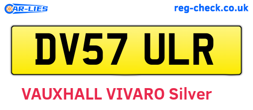 DV57ULR are the vehicle registration plates.