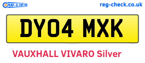 DY04MXK are the vehicle registration plates.