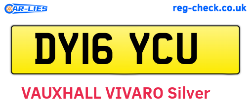 DY16YCU are the vehicle registration plates.