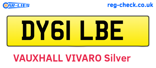DY61LBE are the vehicle registration plates.