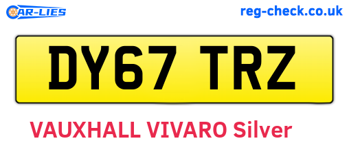 DY67TRZ are the vehicle registration plates.