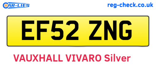 EF52ZNG are the vehicle registration plates.