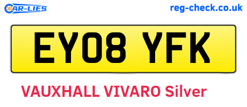 EY08YFK are the vehicle registration plates.