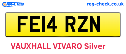 FE14RZN are the vehicle registration plates.
