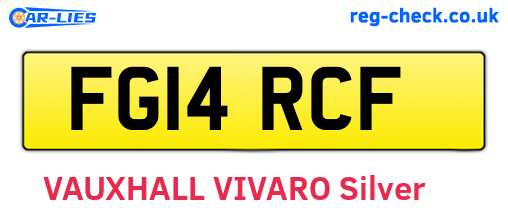FG14RCF are the vehicle registration plates.