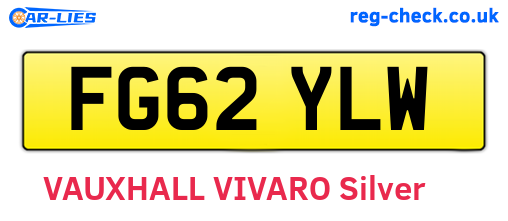 FG62YLW are the vehicle registration plates.