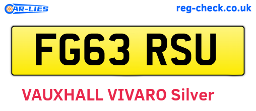 FG63RSU are the vehicle registration plates.