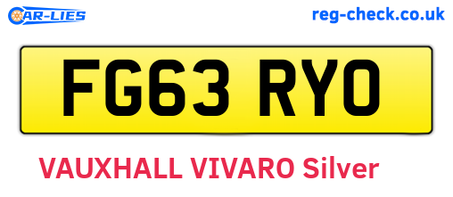 FG63RYO are the vehicle registration plates.