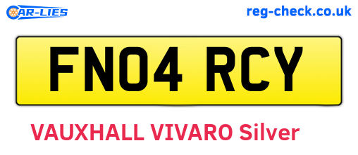 FN04RCY are the vehicle registration plates.