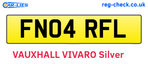 FN04RFL are the vehicle registration plates.