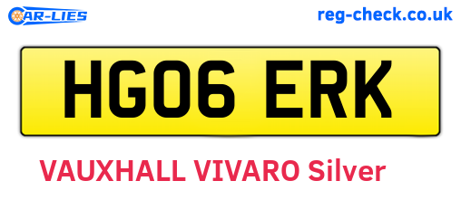 HG06ERK are the vehicle registration plates.