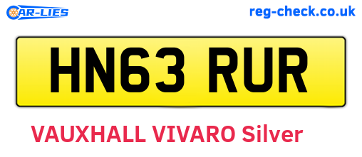 HN63RUR are the vehicle registration plates.