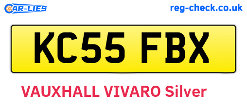 KC55FBX are the vehicle registration plates.