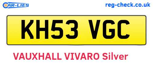 KH53VGC are the vehicle registration plates.