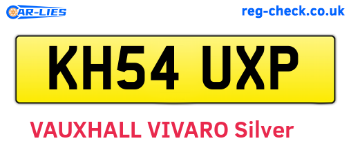 KH54UXP are the vehicle registration plates.