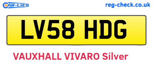 LV58HDG are the vehicle registration plates.