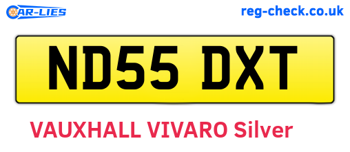 ND55DXT are the vehicle registration plates.