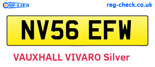 NV56EFW are the vehicle registration plates.
