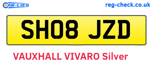 SH08JZD are the vehicle registration plates.