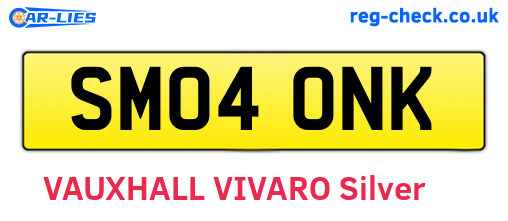 SM04ONK are the vehicle registration plates.
