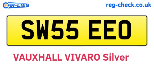 SW55EEO are the vehicle registration plates.