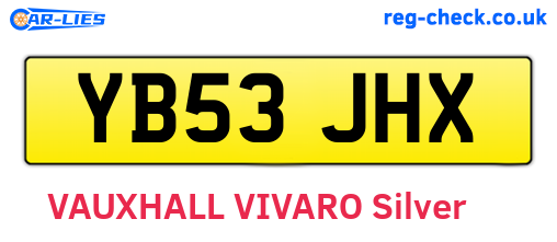 YB53JHX are the vehicle registration plates.