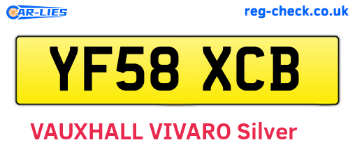 YF58XCB are the vehicle registration plates.