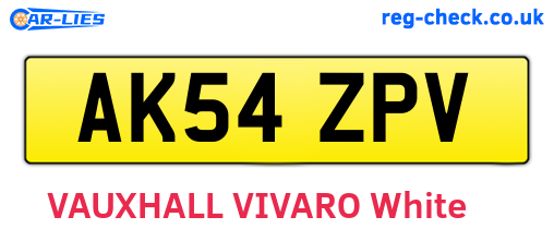AK54ZPV are the vehicle registration plates.
