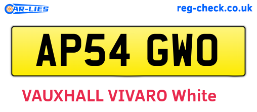 AP54GWO are the vehicle registration plates.