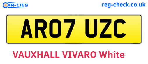 AR07UZC are the vehicle registration plates.