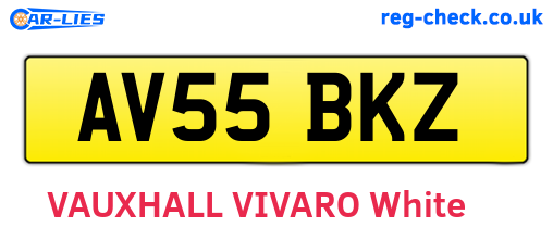 AV55BKZ are the vehicle registration plates.