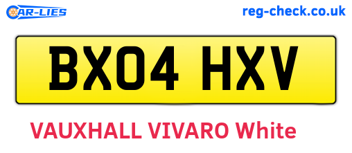 BX04HXV are the vehicle registration plates.