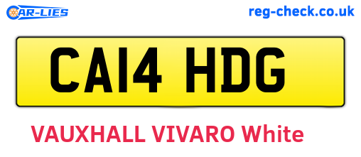 CA14HDG are the vehicle registration plates.