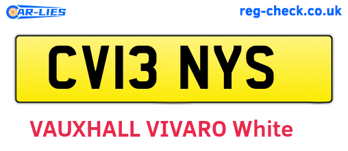 CV13NYS are the vehicle registration plates.