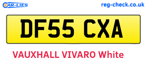 DF55CXA are the vehicle registration plates.