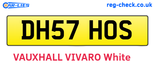 DH57HOS are the vehicle registration plates.